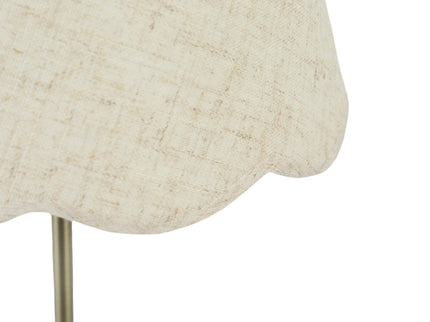 Lottie Table Lamp Linen with Antique Brass Base for Bedroom or Office.