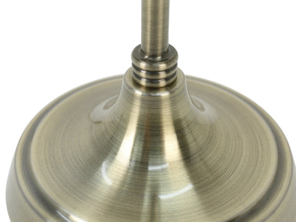 Lottie Table Lamp Linen with Antique Brass Base for Bedroom or Office.