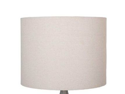 Zaya Ceramic Table Lamp with Blue Base and Linen Shade.