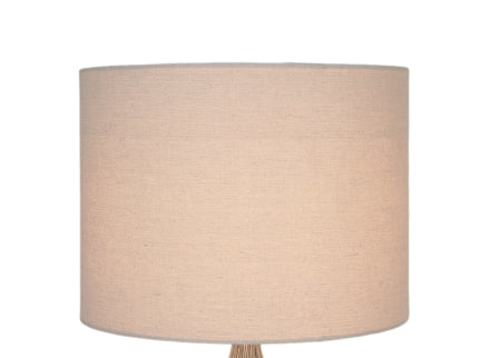 Zaya Ceramic Table Lamp with Blue Base and Linen Shade.