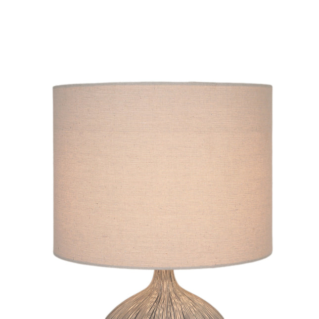 Zaya Ceramic Table Lamp with Blue Base and Linen Shade.