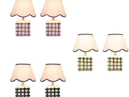 Romy Ceramic Table Lamp Set of 2 Green Blue Purple Stylish Decorative Lighting.