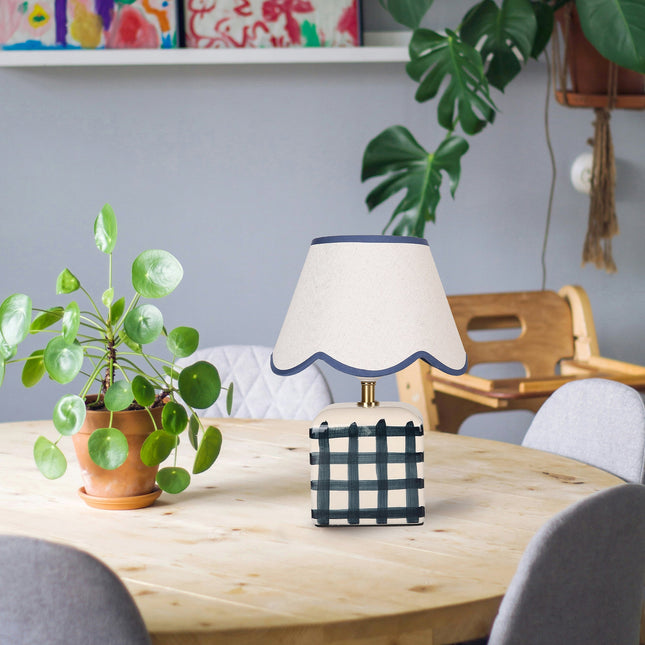 Romy Ceramic Table Lamp Set of 2 Green Blue Purple Stylish Decorative Lighting