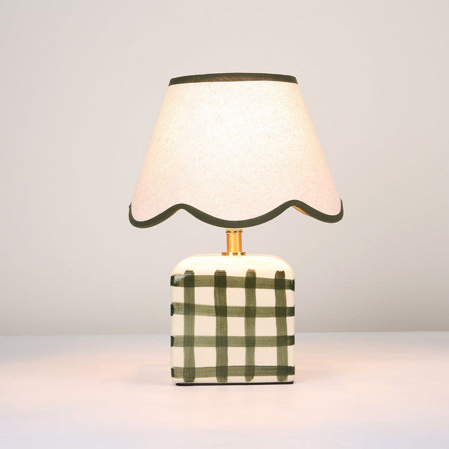 Romy Ceramic Table Lamp Set of 2 Green Blue Purple Stylish Decorative Lighting.