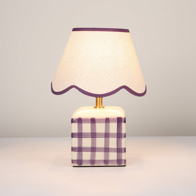 Romy Ceramic Table Lamp Set of 2 Green Blue Purple Stylish Decorative Lighting.