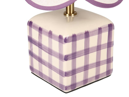 Romy Ceramic Table Lamp Set of 2 Green Blue Purple Stylish Decorative Lighting.