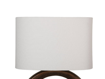 Oona Ceramic Table Lamp with Black and Gold Finish and Cream Shade.