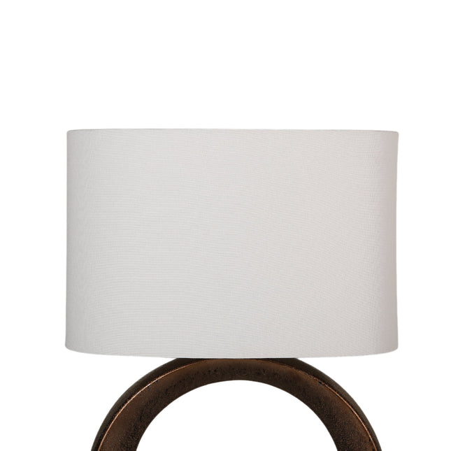 Oona Ceramic Table Lamp with Black and Gold Finish and Cream Shade.