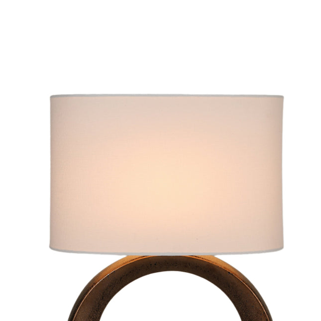 Oona Ceramic Table Lamp with Black and Gold Finish and Cream Shade.