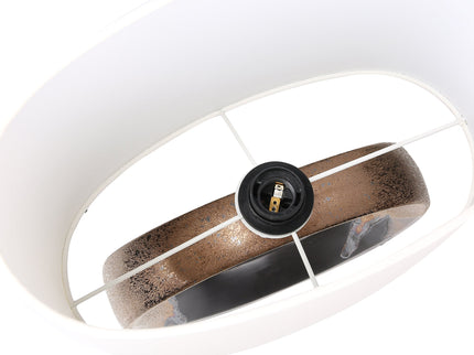 Oona Ceramic Table Lamp with Black and Gold Finish and Cream Shade.