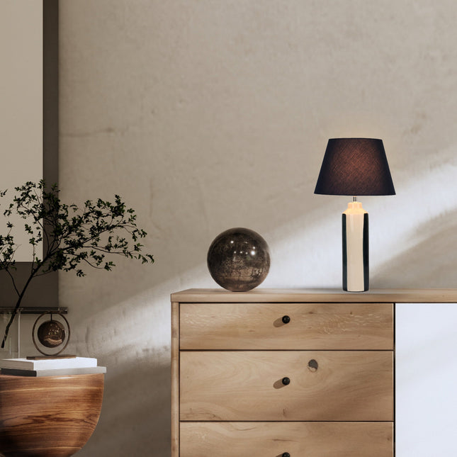 Asha Ceramic Table Lamp Green Blue Stylish Geometric Design.