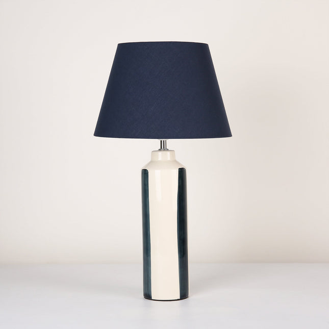 Asha Ceramic Table Lamp Green Blue Stylish Geometric Design.