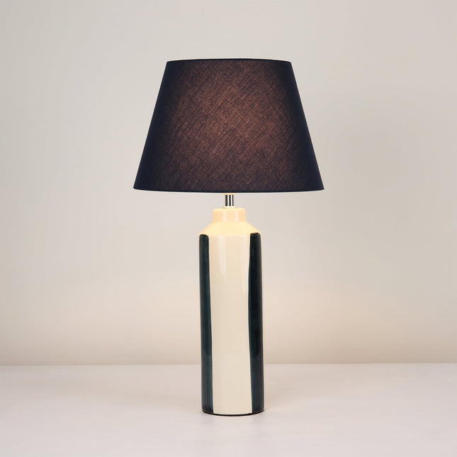 Asha Ceramic Table Lamp Green Blue Stylish Geometric Design.
