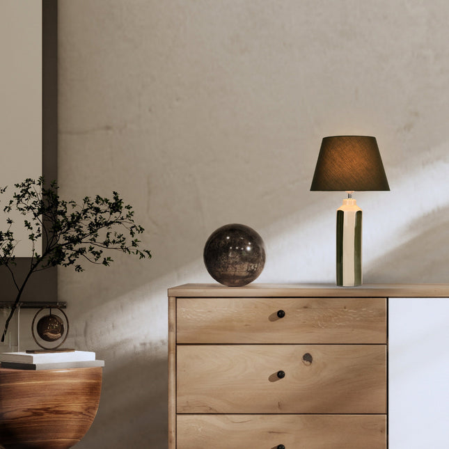 Asha Ceramic Table Lamp Green Blue Stylish Geometric Design.