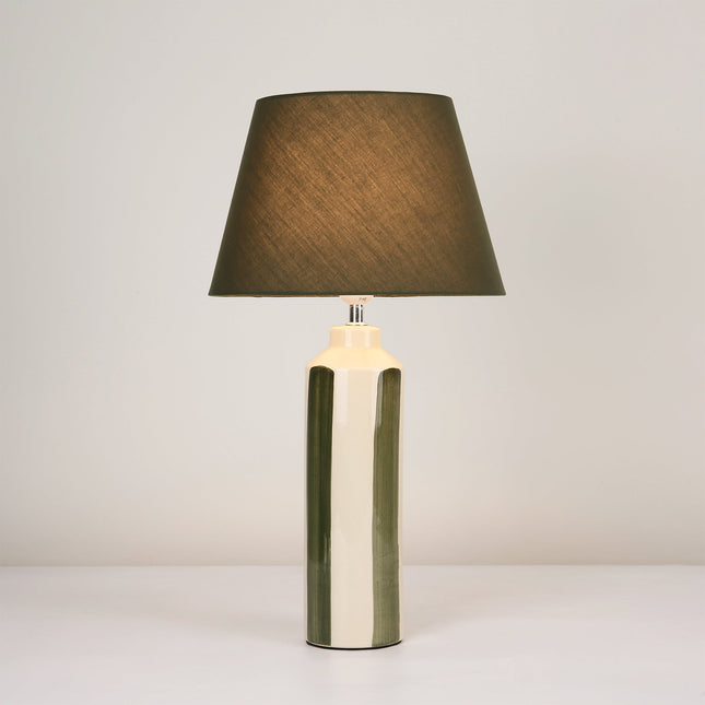 Asha Ceramic Table Lamp Green Blue Stylish Geometric Design.