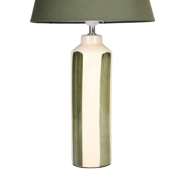 Asha Ceramic Table Lamp Green Blue Stylish Geometric Design.