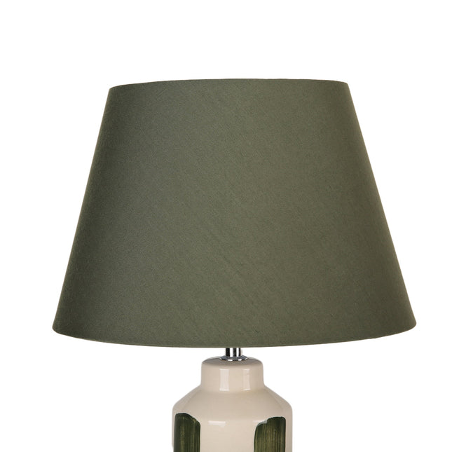 Asha Ceramic Table Lamp Green Blue Stylish Geometric Design.