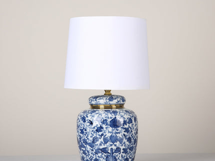 Keziah Ceramic Table Lamp with Floral Design for Living Room.