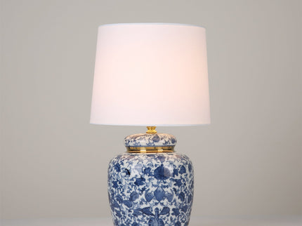 Keziah Ceramic Table Lamp with Floral Design for Living Room.