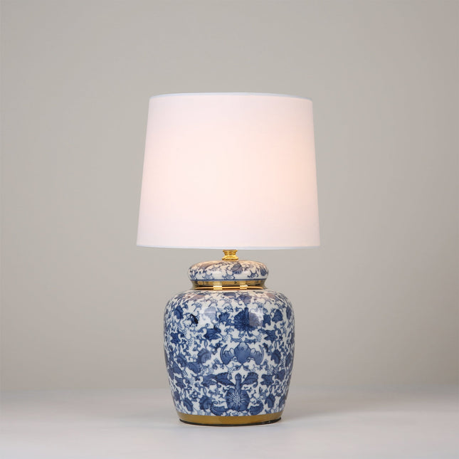 Keziah Ceramic Table Lamp with Floral Design for Living Room.