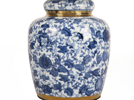 Keziah Ceramic Table Lamp with Floral Design for Living Room.