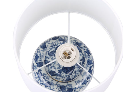 Keziah Ceramic Table Lamp with Floral Design for Living Room.