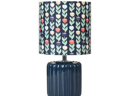Cyra Ceramic Table Lamp Blue Cream Nature Inspired Home Decor.