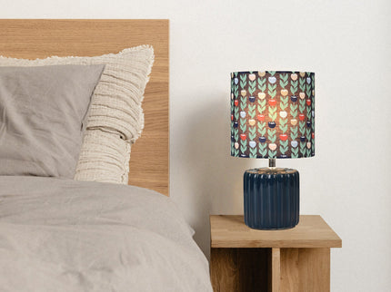 Cyra Ceramic Table Lamp Blue Cream Nature Inspired Home Decor.