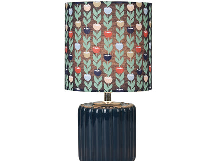 Cyra Ceramic Table Lamp Blue Cream Nature Inspired Home Decor.
