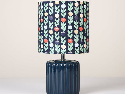 Cyra Ceramic Table Lamp Blue Cream Nature Inspired Home Decor.