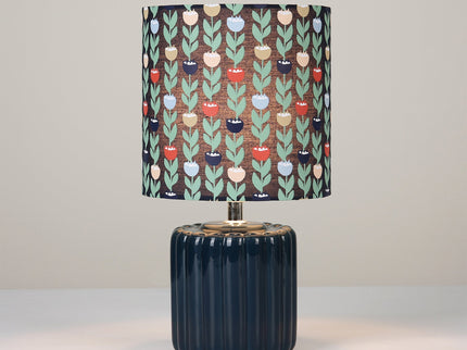 Cyra Ceramic Table Lamp Blue Cream Nature Inspired Home Decor.
