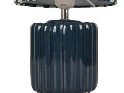 Cyra Ceramic Table Lamp Blue Cream Nature Inspired Home Decor.