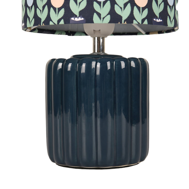 Cyra Ceramic Table Lamp Blue Cream Nature Inspired Home Decor.