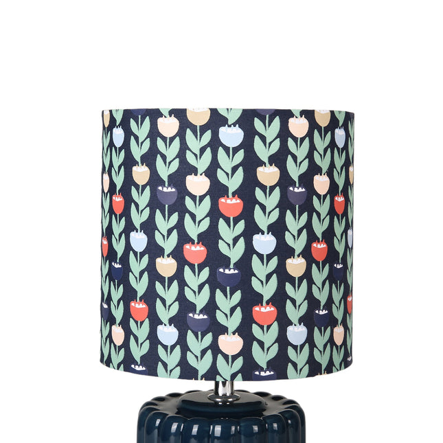 Cyra Ceramic Table Lamp Blue Cream Nature Inspired Home Decor.