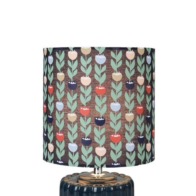 Cyra Ceramic Table Lamp Blue Cream Nature Inspired Home Decor