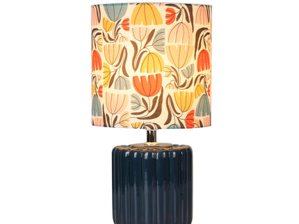 Cyra Ceramic Table Lamp Blue Cream Nature Inspired Home Decor.