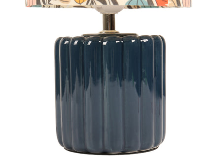 Cyra Ceramic Table Lamp Blue Cream Nature Inspired Home Decor.