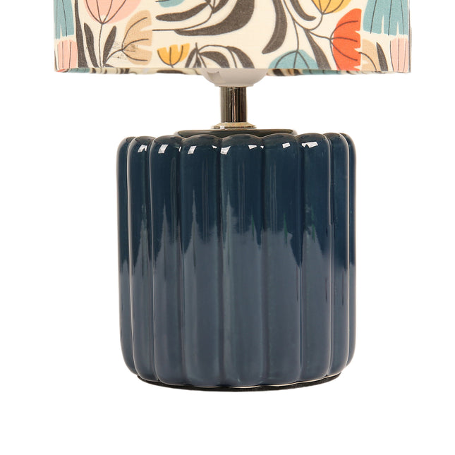 Cyra Ceramic Table Lamp Blue Cream Nature Inspired Home Decor.