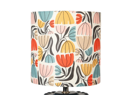 Cyra Ceramic Table Lamp Blue Cream Nature Inspired Home Decor.