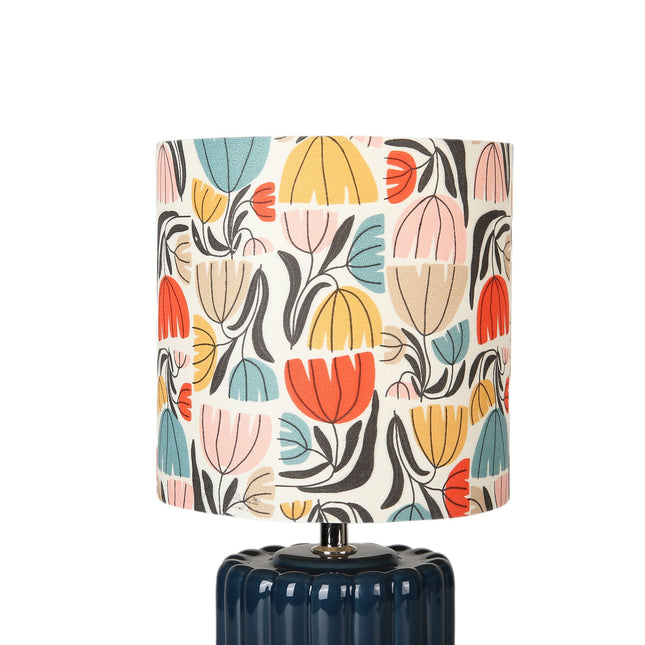 Cyra Ceramic Table Lamp Blue Cream Nature Inspired Home Decor.