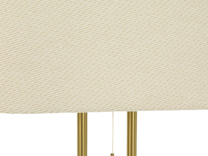 Arden Floor Lamp Modern Brass and Ivory Fabric Shade 156cm.