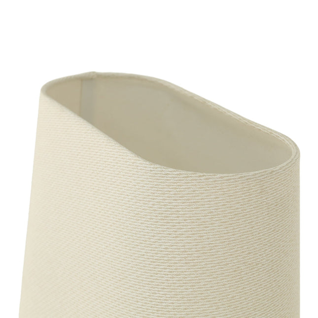 Arden Floor Lamp Modern Brass and Ivory Fabric Shade 156cm.