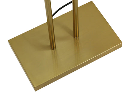 Arden Floor Lamp Modern Brass and Ivory Fabric Shade 156cm.