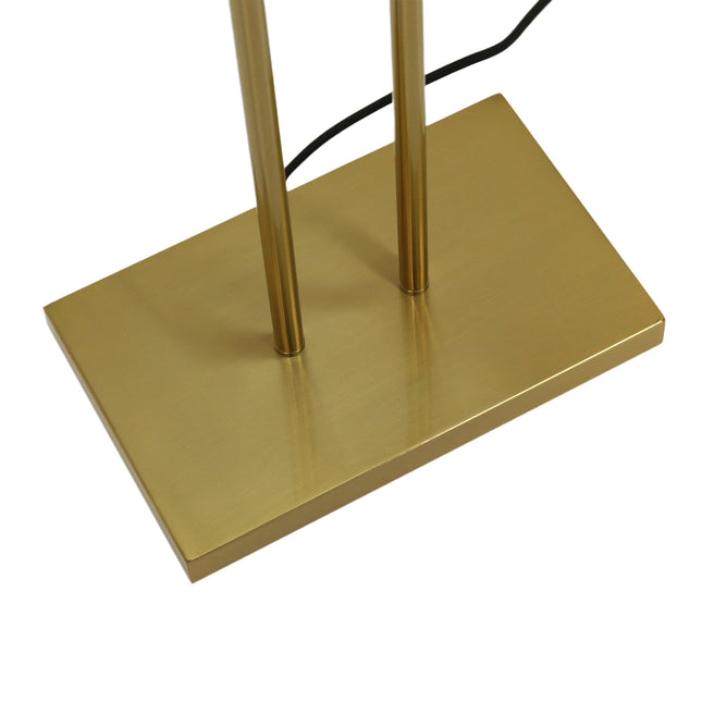 Arden Floor Lamp Modern Brass and Ivory Fabric Shade 156cm.