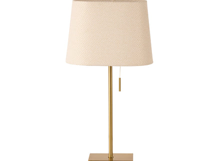 Arden Table Lamp with Brass Base and Fabric Shade for Modern Decor.