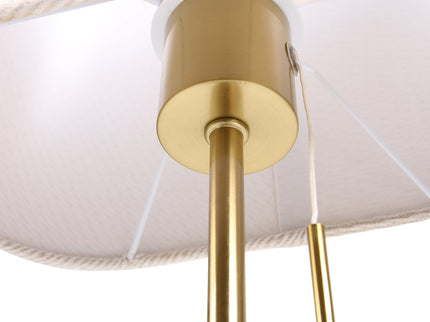Arden Table Lamp with Brass Base and Fabric Shade for Modern Decor.