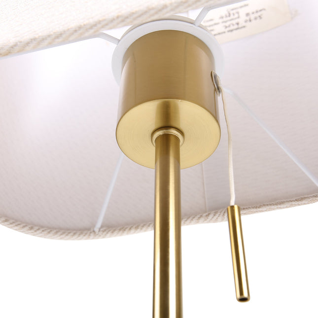 Arden Table Lamp with Brass Base and Fabric Shade for Modern Decor.