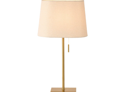 Arden Table Lamp with Brass Base and Fabric Shade for Modern Decor.
