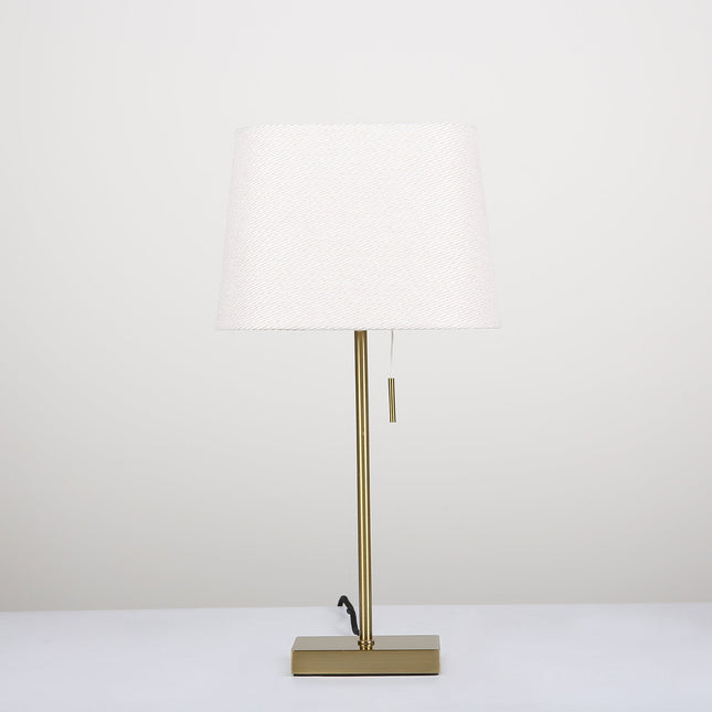 Arden Table Lamp with Brass Base and Fabric Shade for Modern Decor.