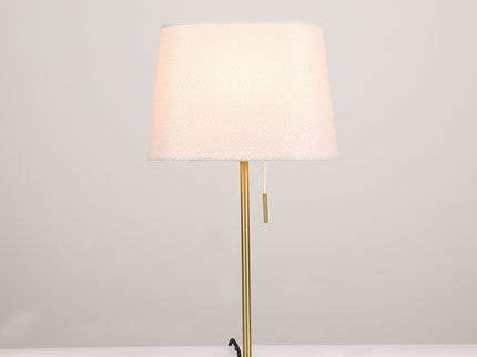 Arden Table Lamp with Brass Base and Fabric Shade for Modern Decor.